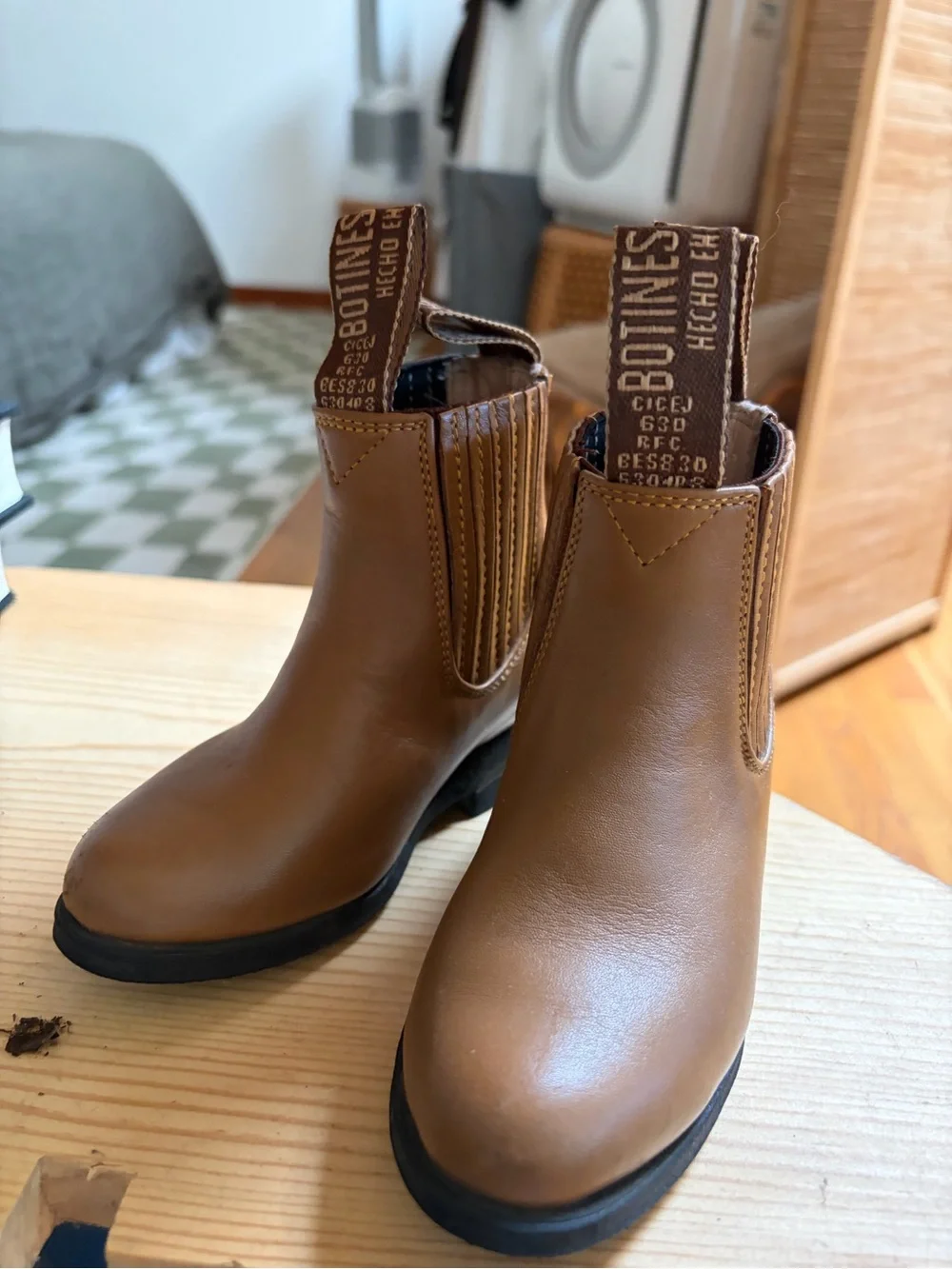 Kids Botines Leather Brown Chelsea Ankle Cowboy Boots